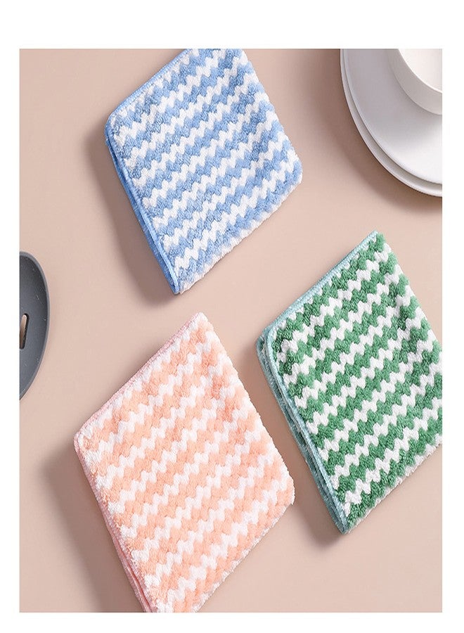 Orange Paper Cleaning Cloth,Coral Fleece Microfiber Dishcloth, Dish Washing Towels,Quick Dry Thicken Towel Rag Wipe for Kitchen & Bathroom 25cm* 25cm (Pack of 3) - Image 3